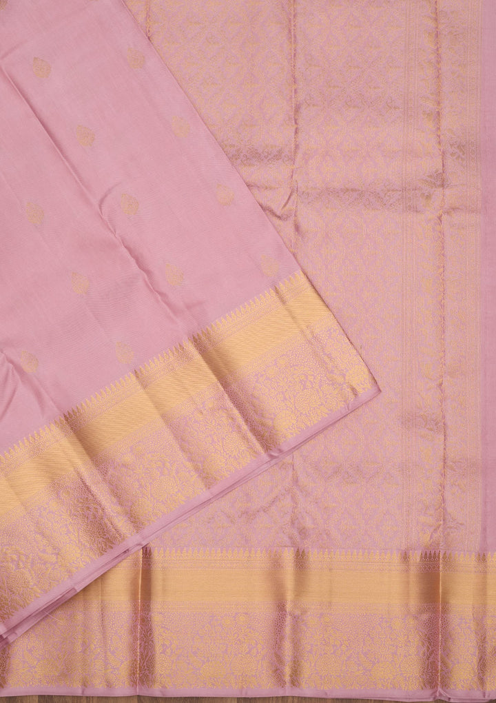 Mauve Zariwork Pure Silk Saree-Koskii