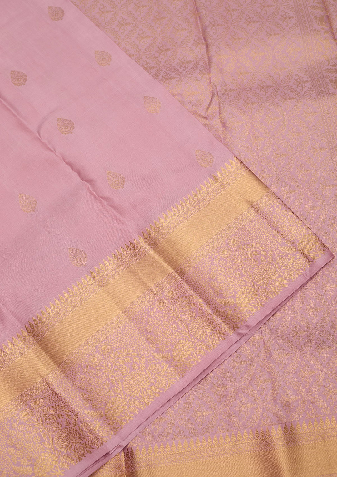 Mauve Zariwork Pure Silk Saree-Koskii