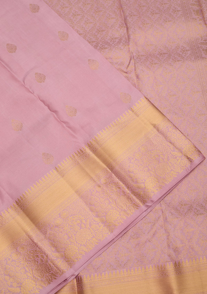 Mauve Zariwork Pure Silk Saree-Koskii