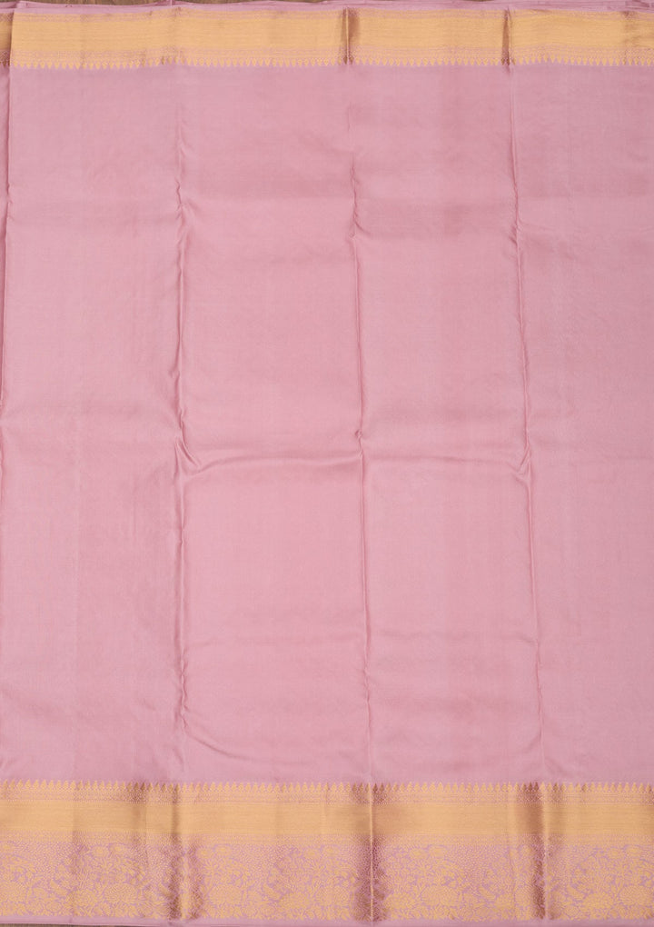 Mauve Zariwork Pure Silk Saree-Koskii