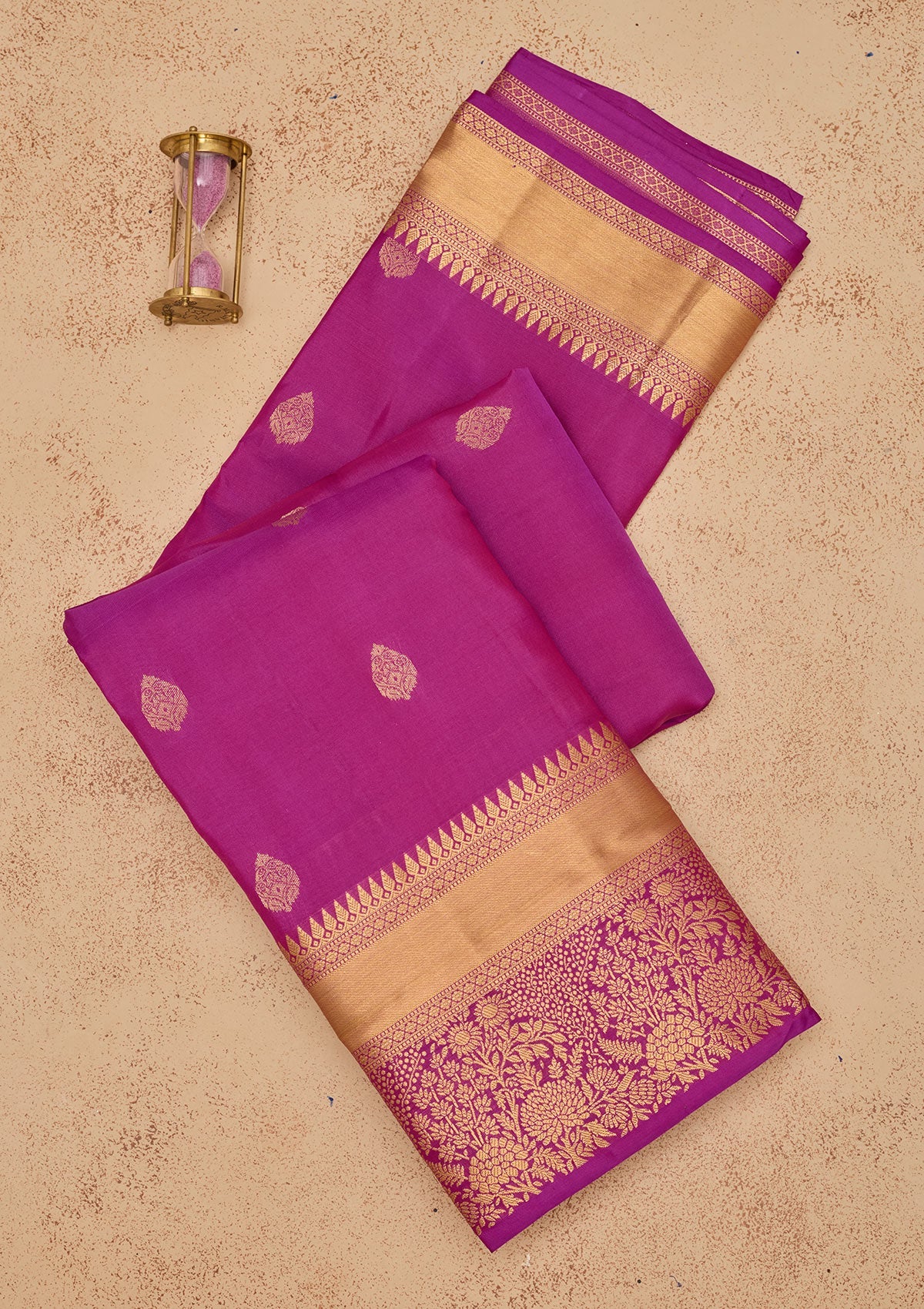 Purple Zariwork Pure Silk Saree-Koskii