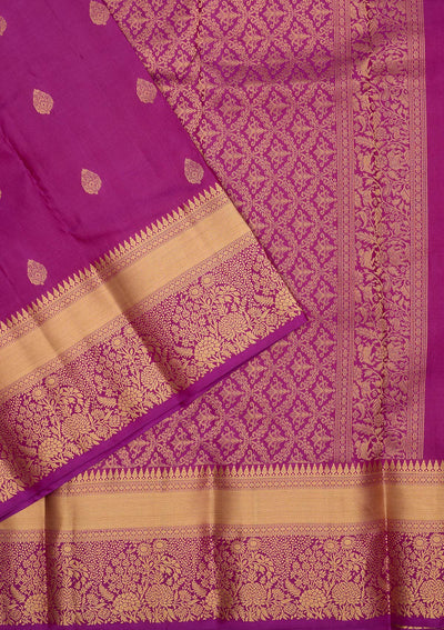 Purple Zariwork Pure Silk Saree-Koskii