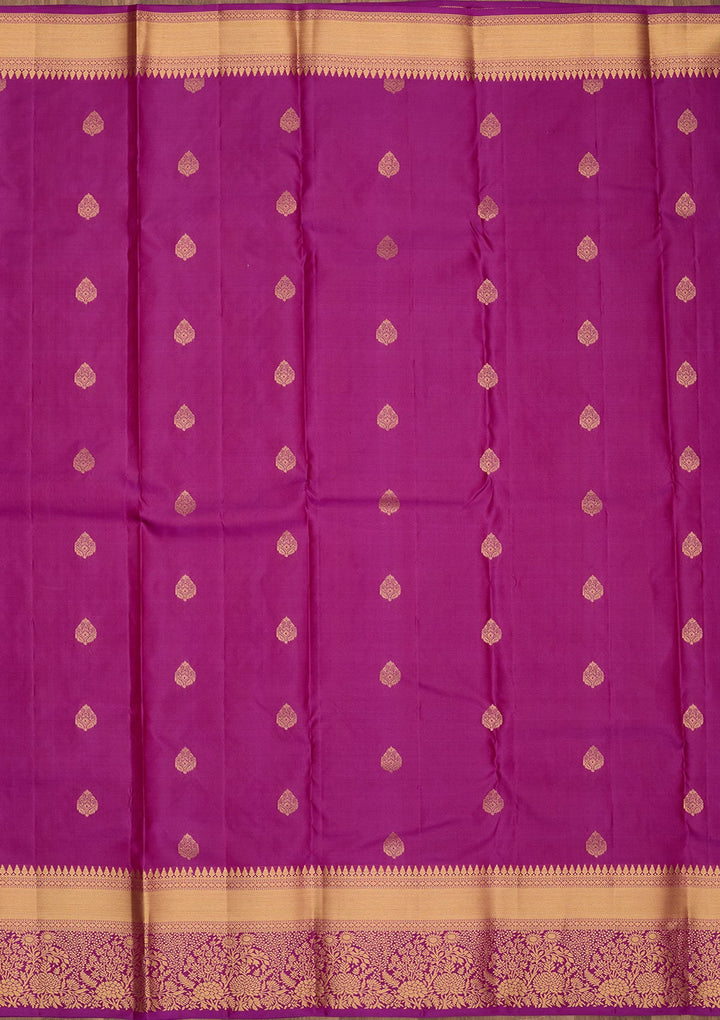 Purple Zariwork Pure Silk Saree-Koskii