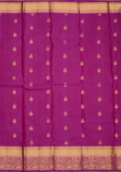 Purple Zariwork Pure Silk Saree-Koskii