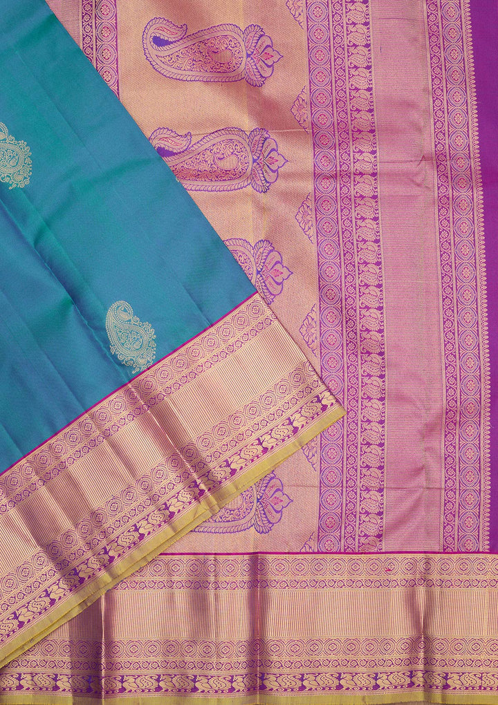 Royal Blue Zariwork Pure Silk Saree-Koskii
