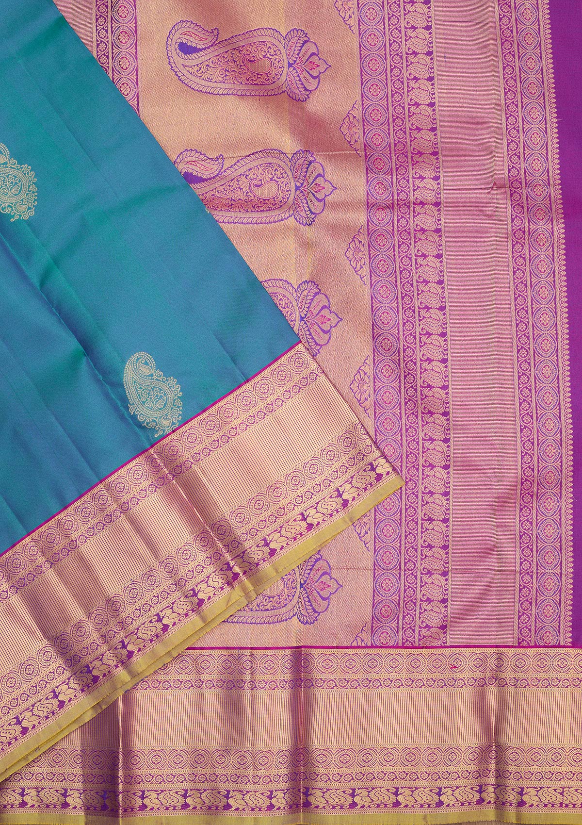 Royal Blue Zariwork Pure Silk Saree-Koskii