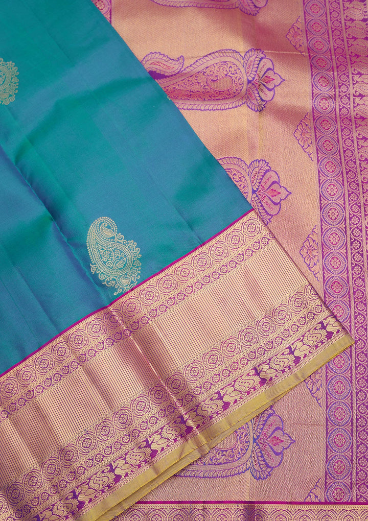 Royal Blue Zariwork Pure Silk Saree-Koskii