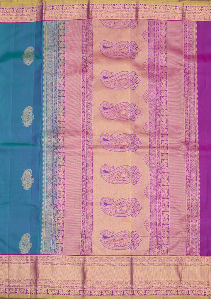 Royal Blue Zariwork Pure Silk Saree-Koskii