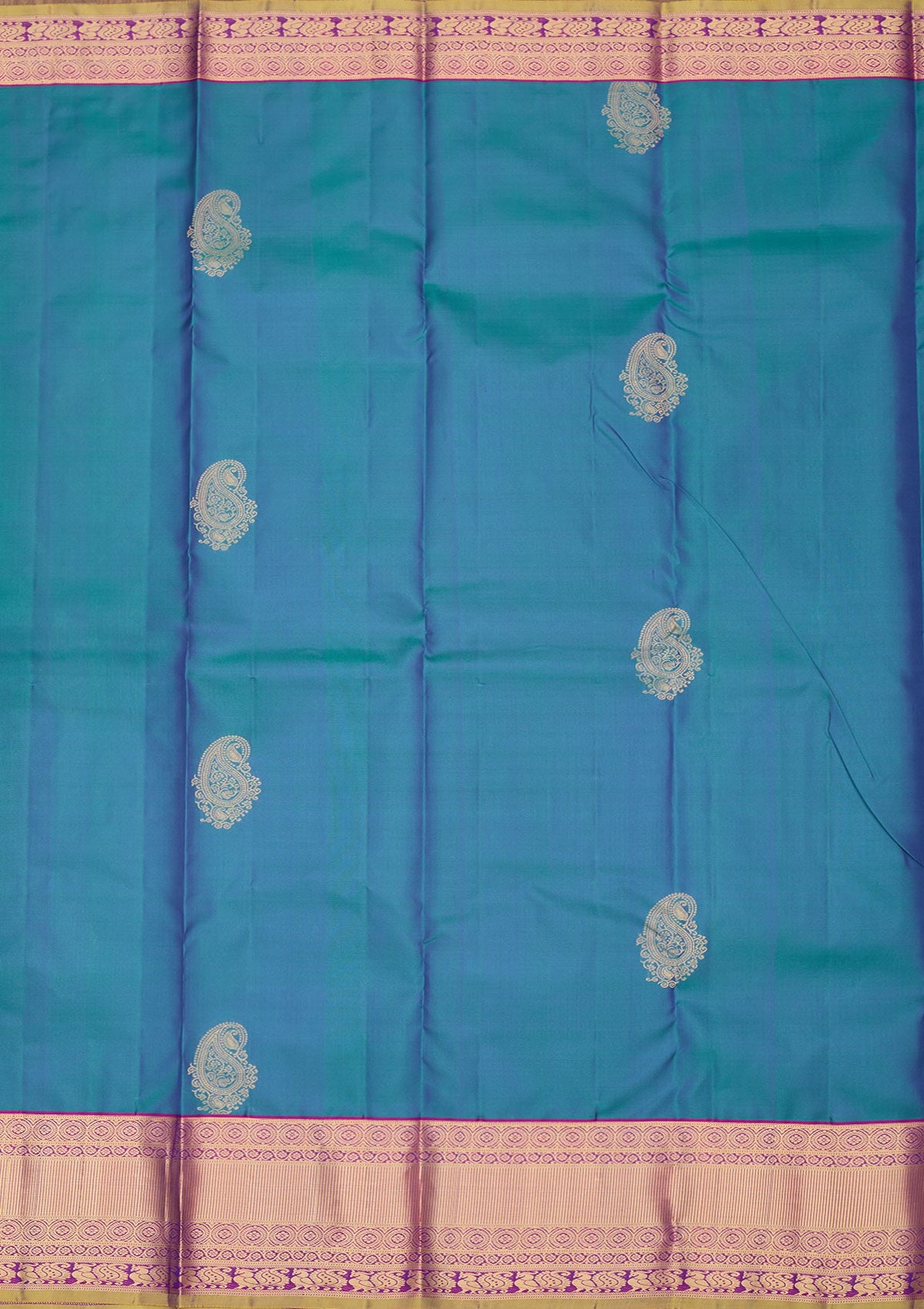 Royal Blue Zariwork Pure Silk Saree-Koskii
