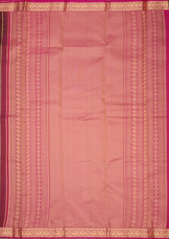 Dark Maroon Zariwork Pure Silk Saree-Koskii