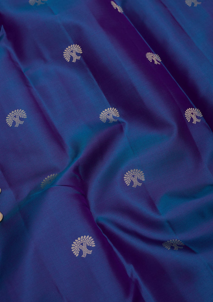 Royal Blue Zariwork Pure Silk Saree-Koskii