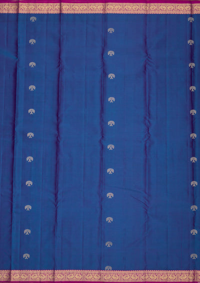 Royal Blue Zariwork Pure Silk Saree-Koskii