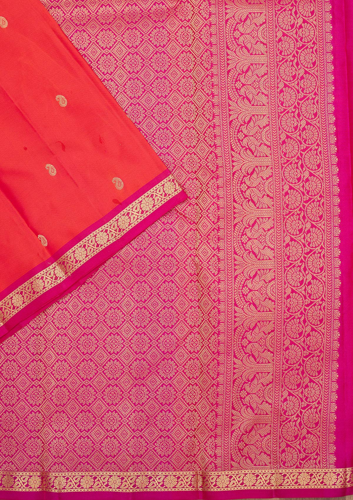 Red Zariwork Pure Silk Saree-Koskii