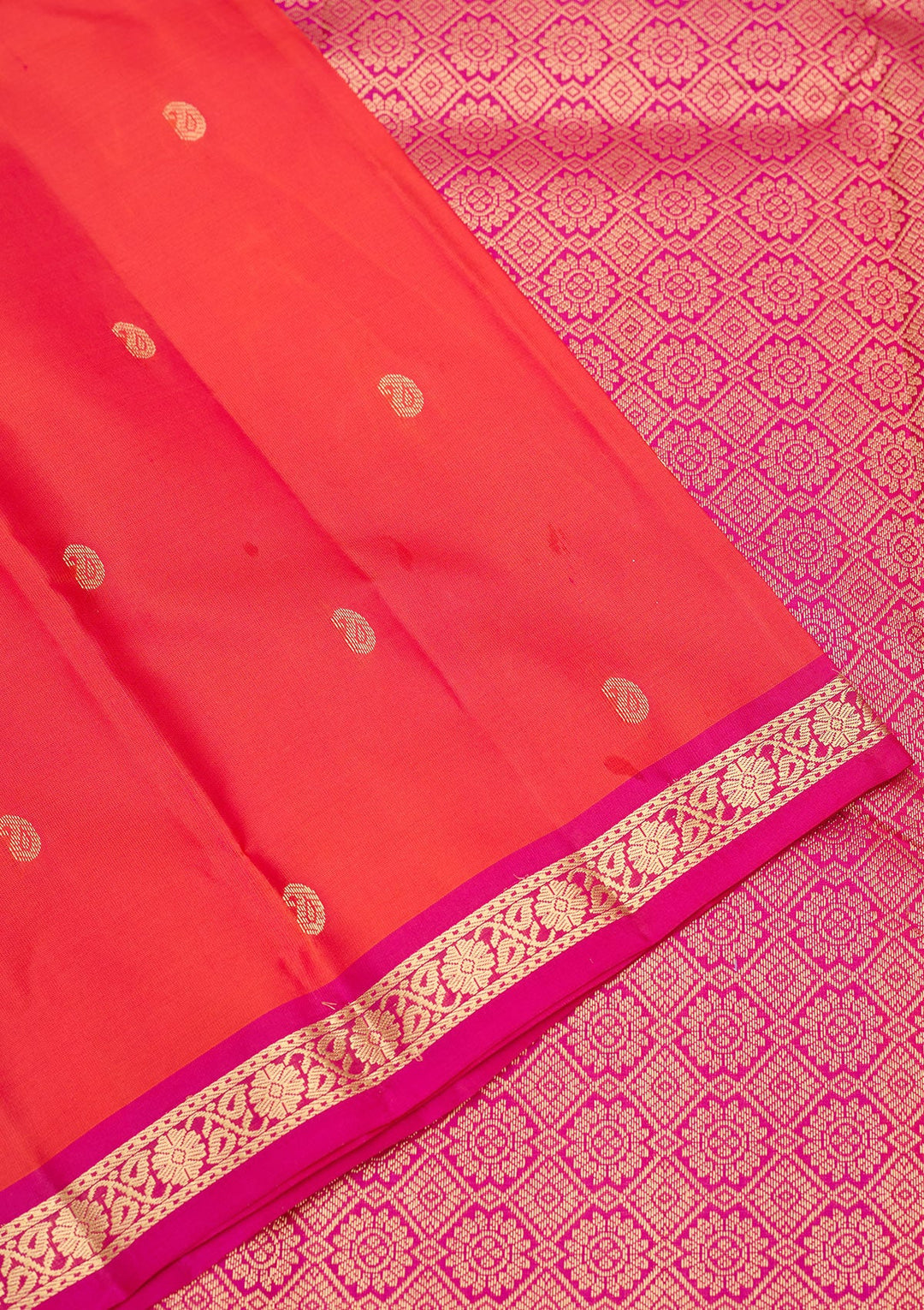 Red Zariwork Pure Silk Saree-Koskii