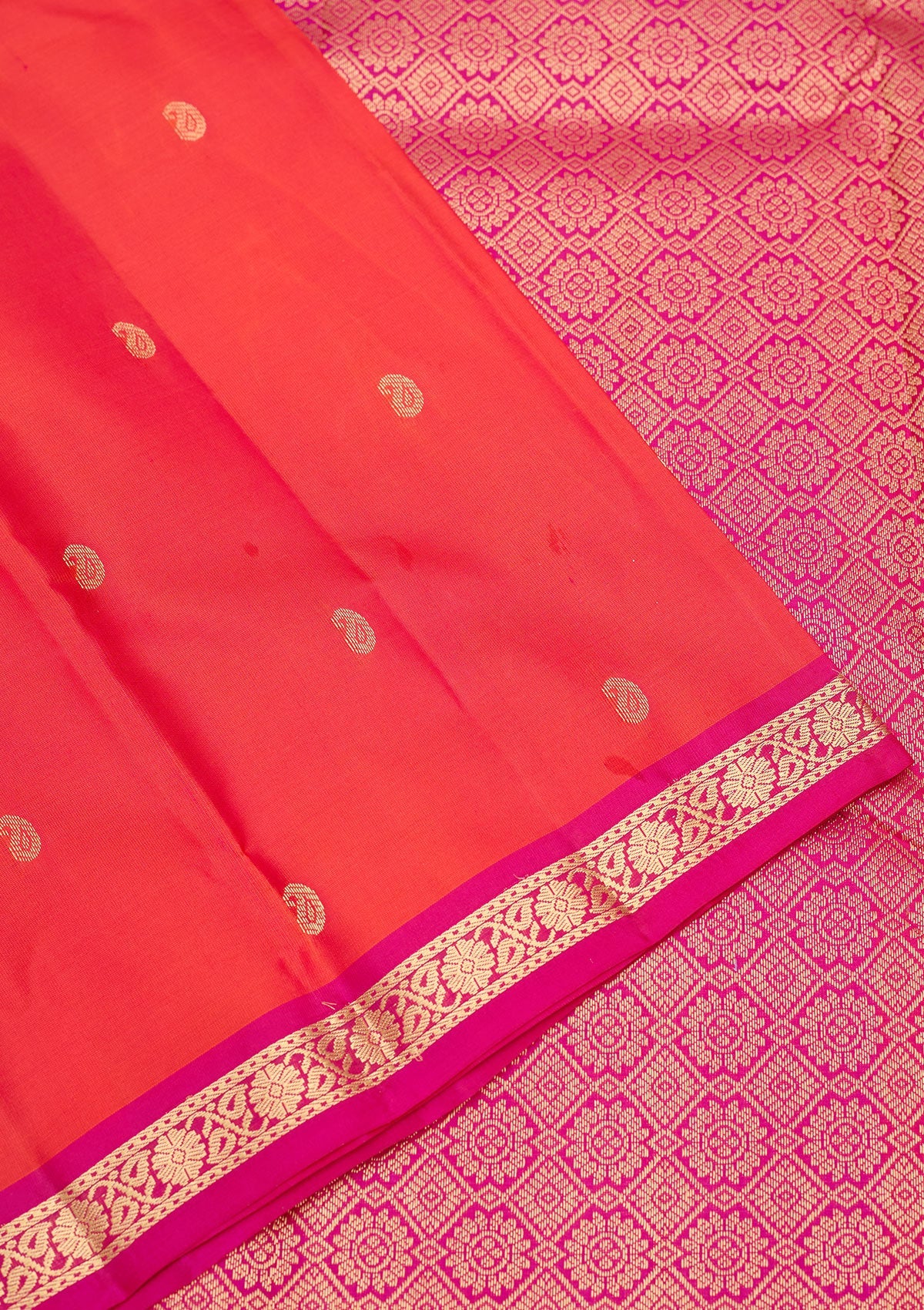 Red Zariwork Pure Silk Saree-Koskii