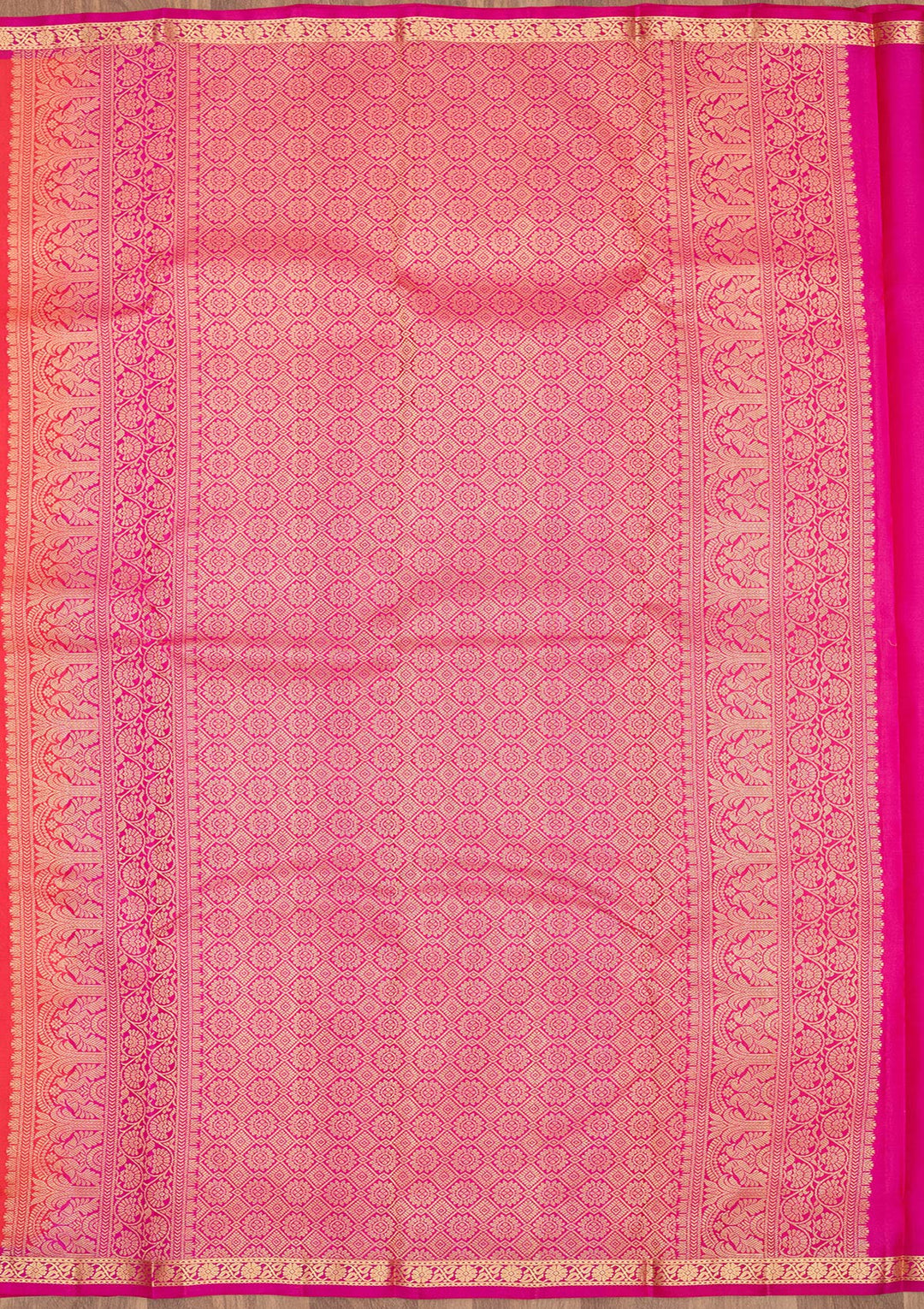 Red Zariwork Pure Silk Saree-Koskii