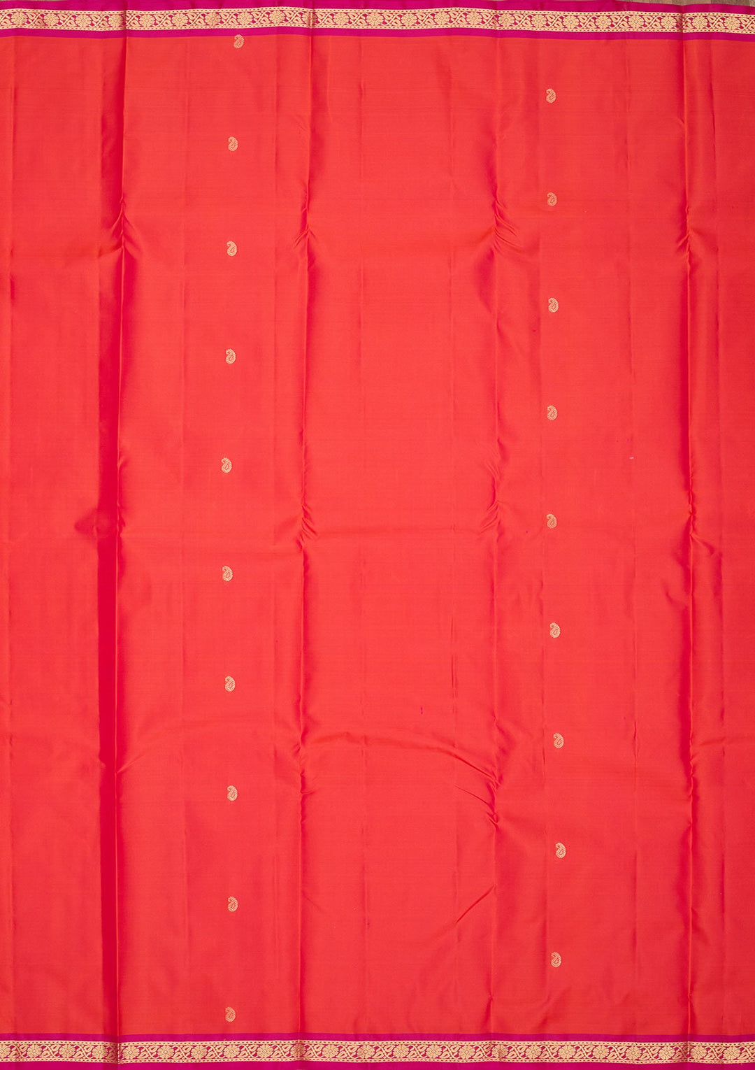 Red Zariwork Pure Silk Saree-Koskii