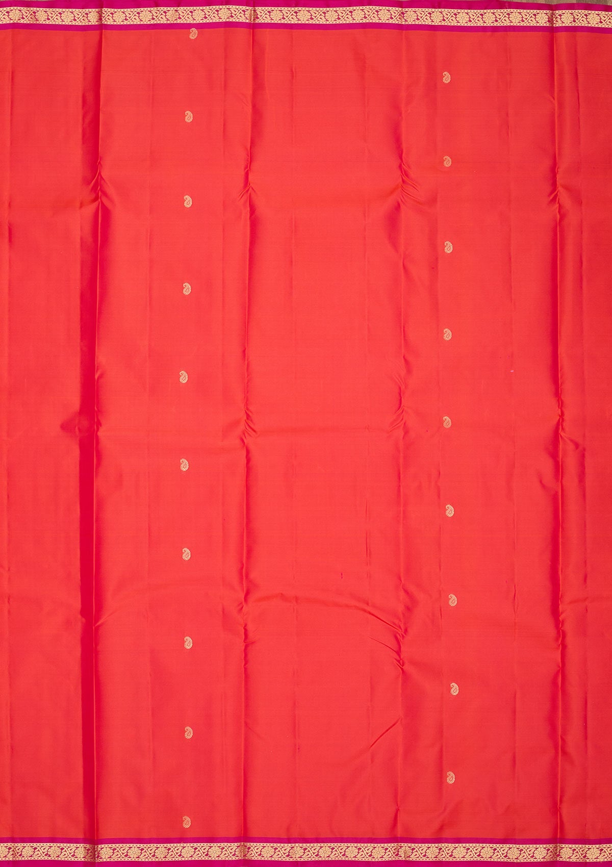 Red Zariwork Pure Silk Saree-Koskii