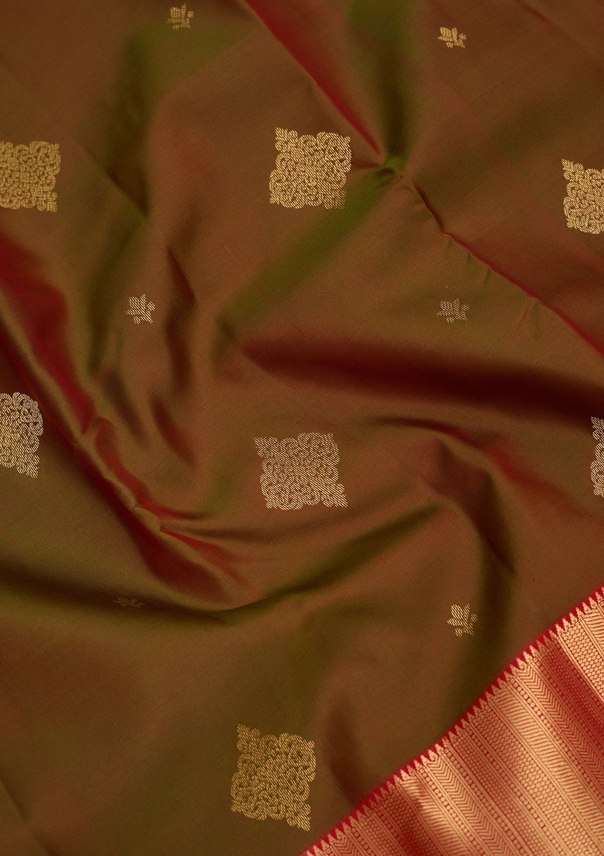 Mehendi Zariwork Pure Silk Saree-Koskii