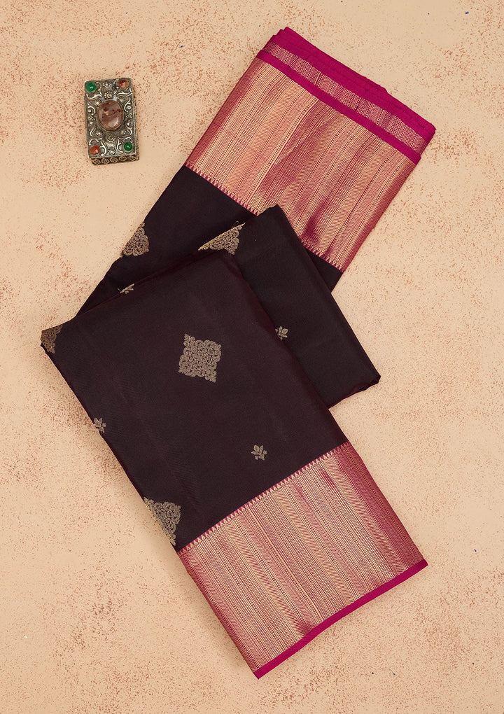 Purple Zariwork Pure Silk Saree-Koskii
