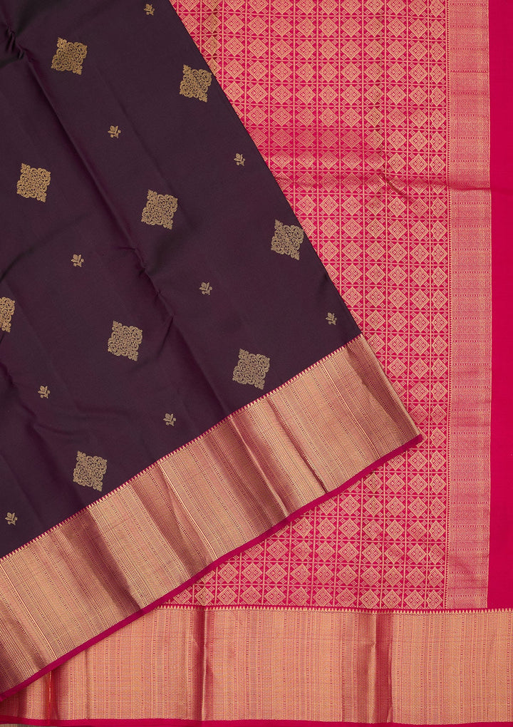 Purple Zariwork Pure Silk Saree-Koskii
