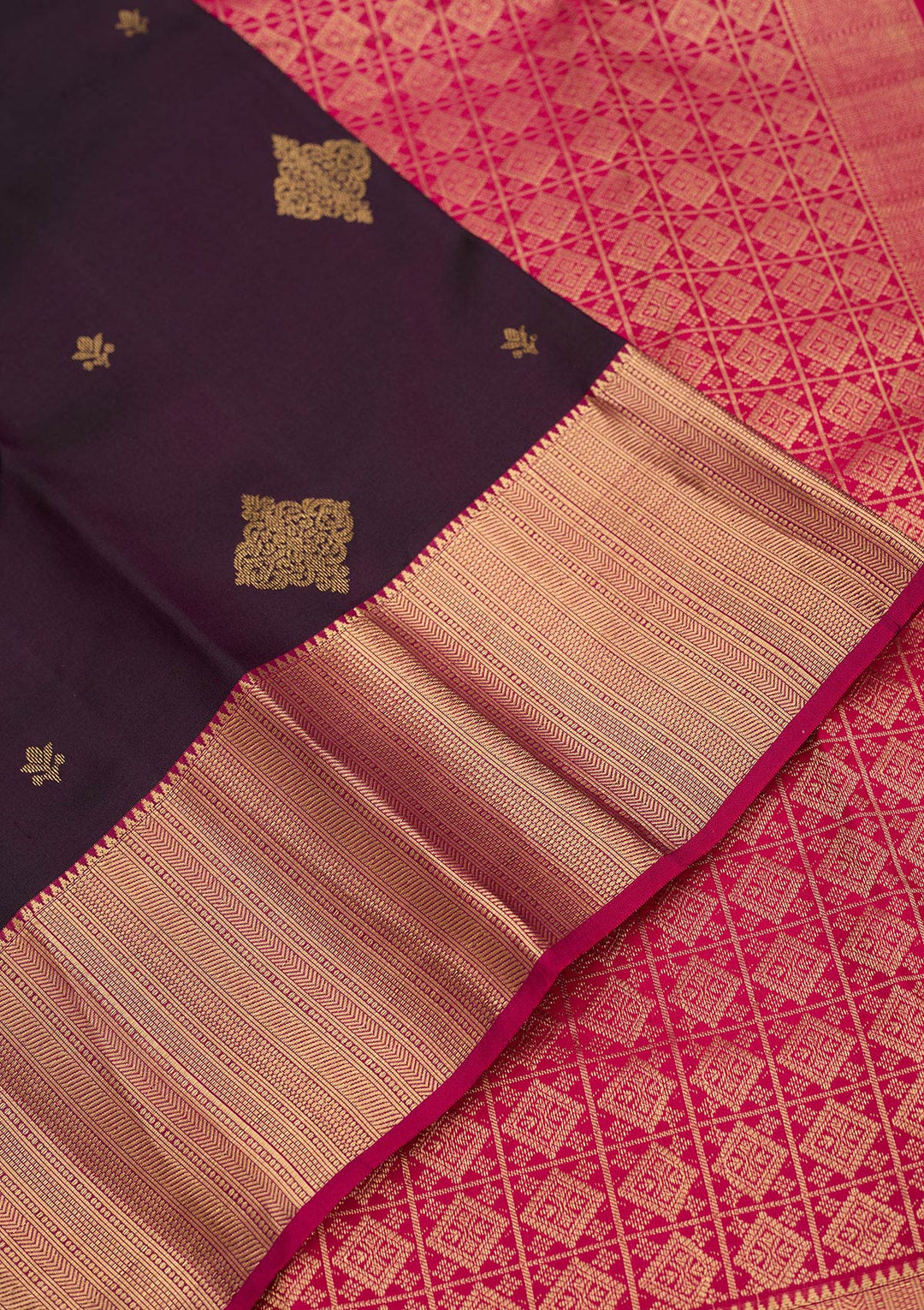 Purple Zariwork Pure Silk Saree-Koskii