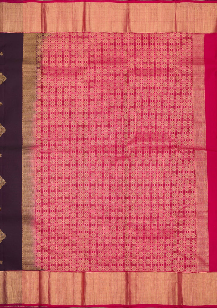 Purple Zariwork Pure Silk Saree-Koskii