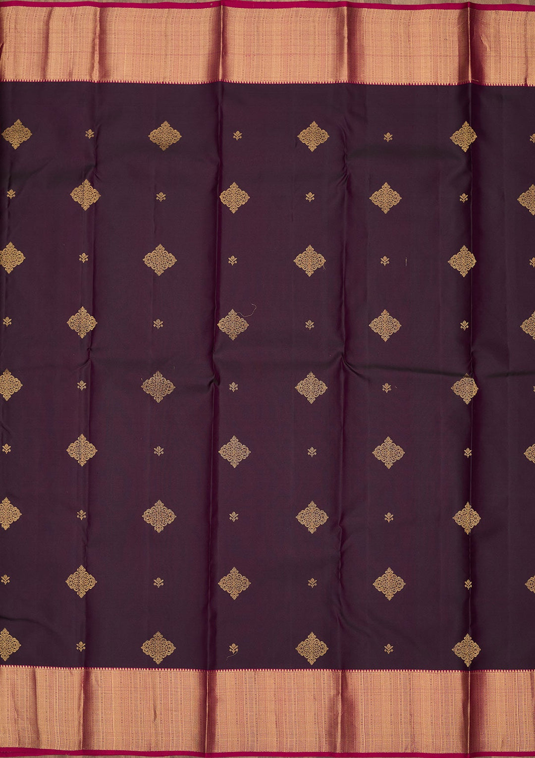 Purple Zariwork Pure Silk Saree-Koskii