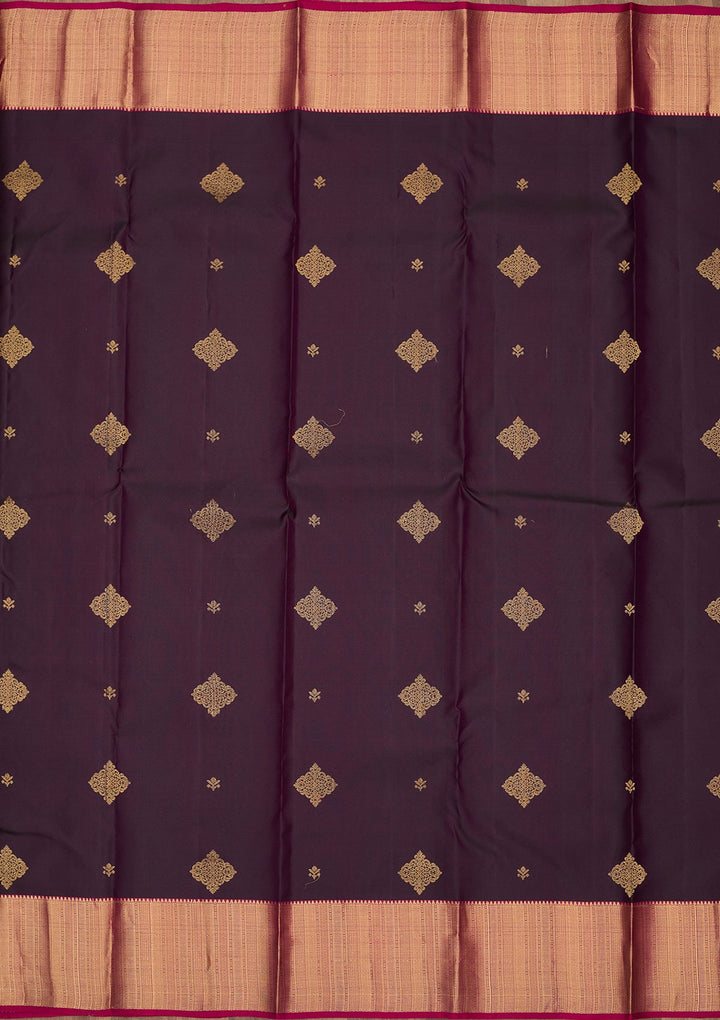 Purple Zariwork Pure Silk Saree-Koskii