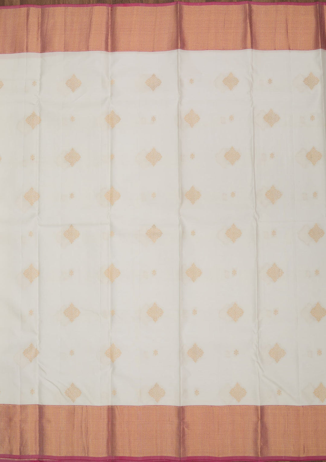 White Zariwork Pure Silk Saree-Koskii