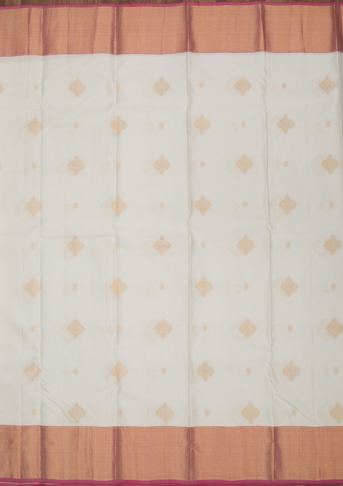 White Zariwork Pure Silk Saree-Koskii