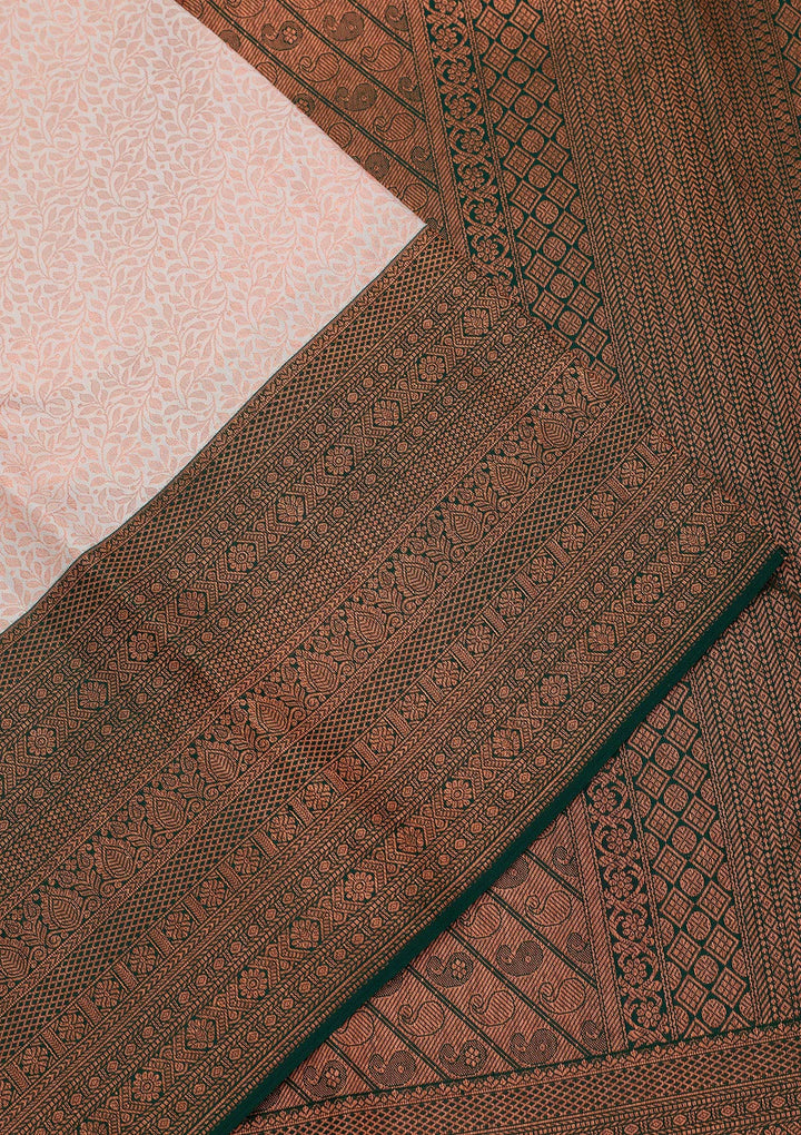 White Zariwork Pure Silk Saree-Koskii