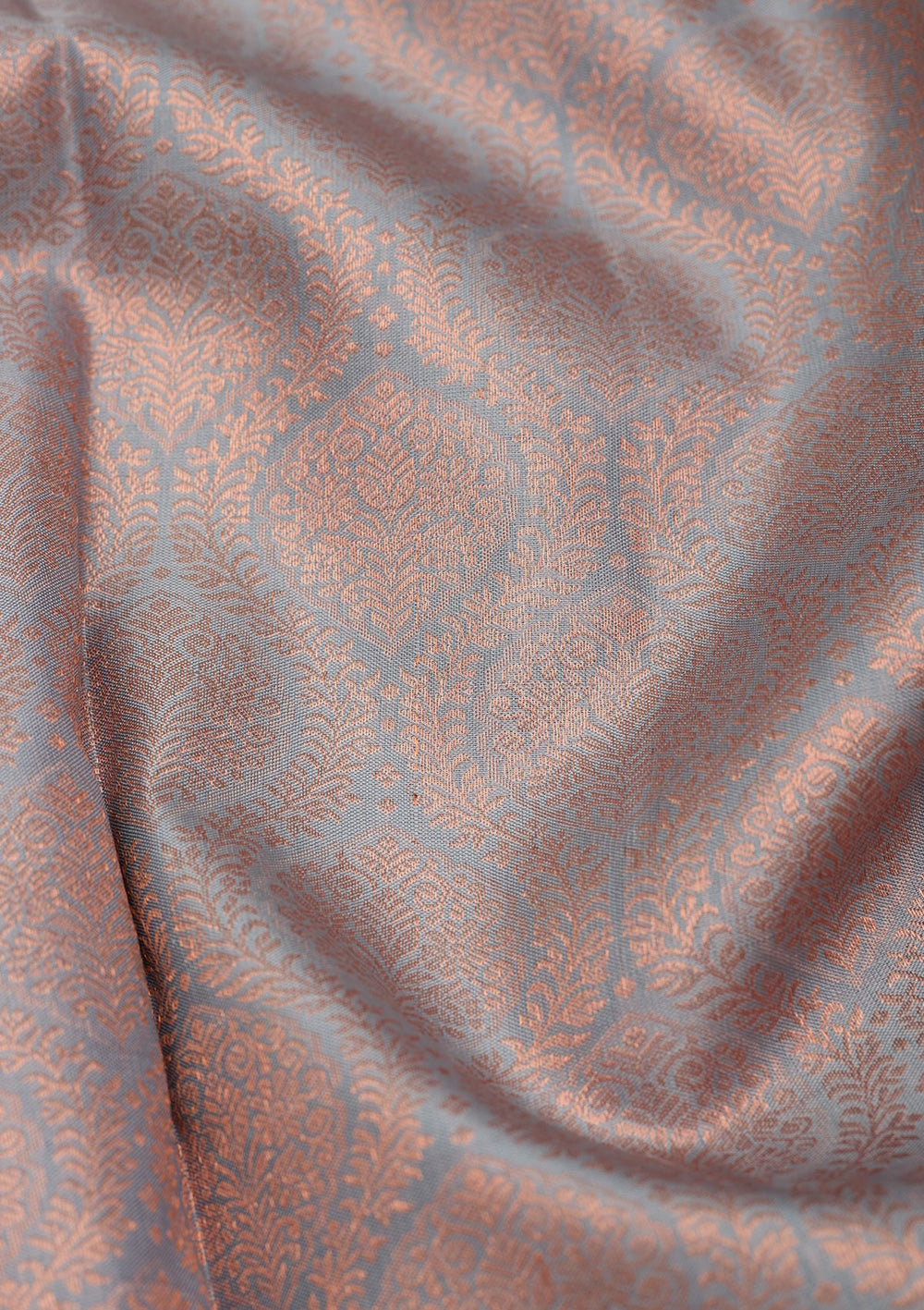 Light Grey Zariwork Pure Silk Saree-Koskii