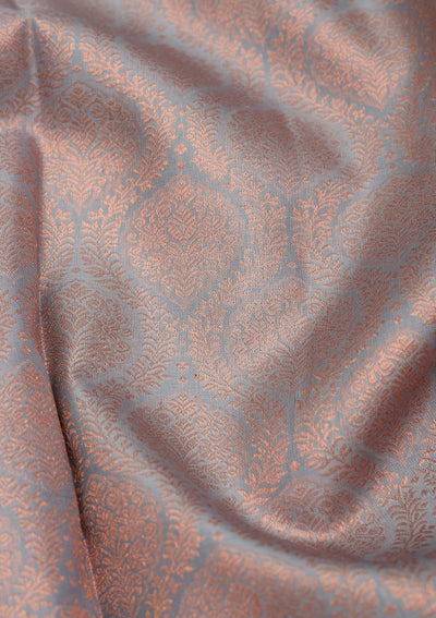 Light Grey Zariwork Pure Silk Saree-Koskii