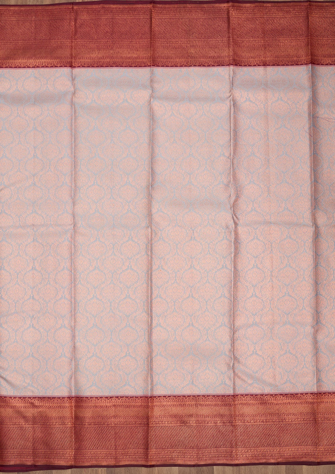 Light Grey Zariwork Pure Silk Saree-Koskii