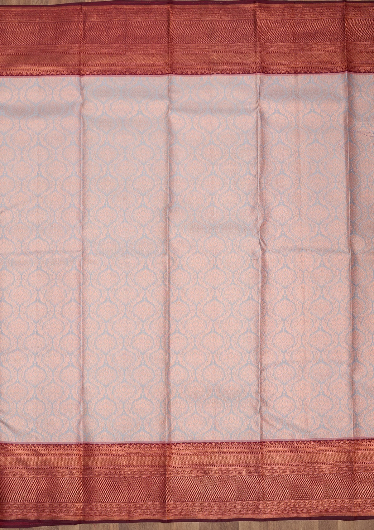 Light Grey Zariwork Pure Silk Saree-Koskii