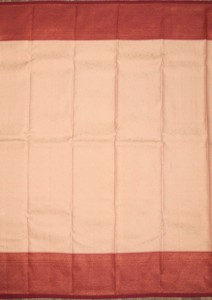 Beige Zariwork Pure Silk Saree-Koskii