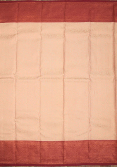 Beige Zariwork Pure Silk Saree-Koskii