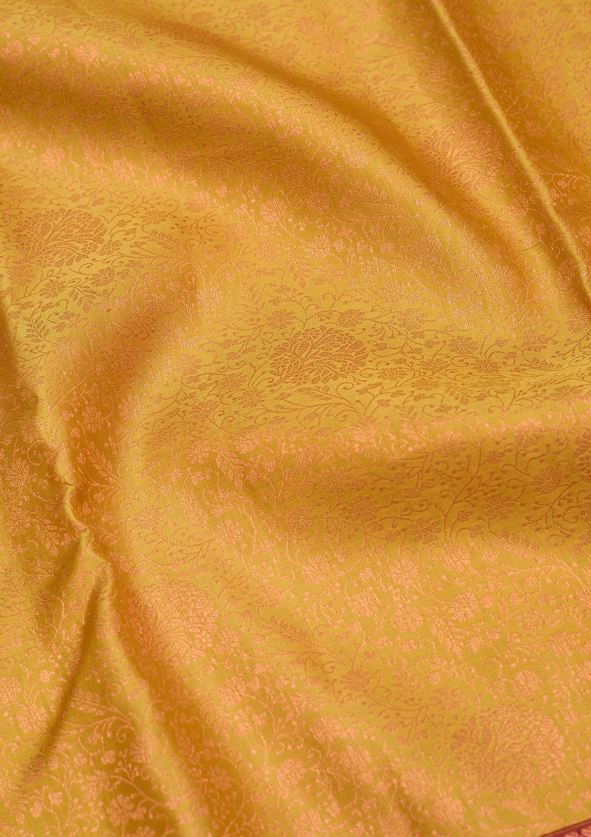 Mustard Zariwork Pure Silk Saree-Koskii