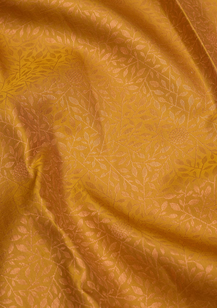 Yellow Zariwork Pure Silk Saree-Koskii