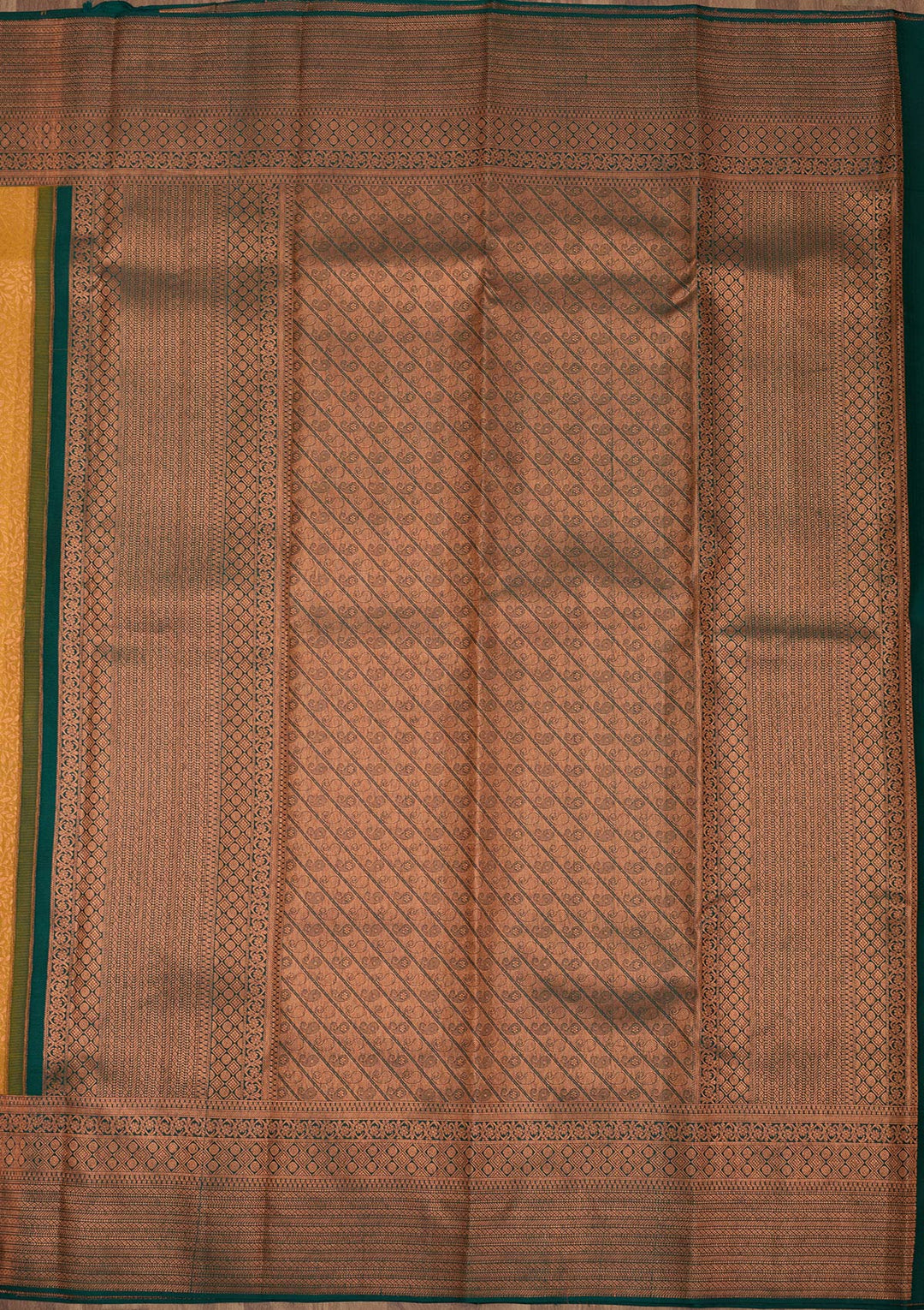 Yellow Zariwork Pure Silk Saree-Koskii