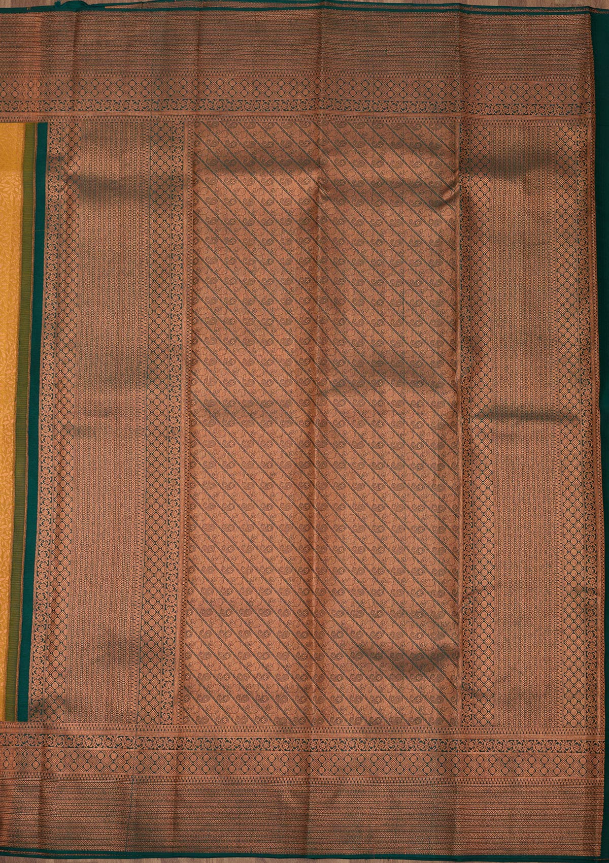 Yellow Zariwork Pure Silk Saree-Koskii
