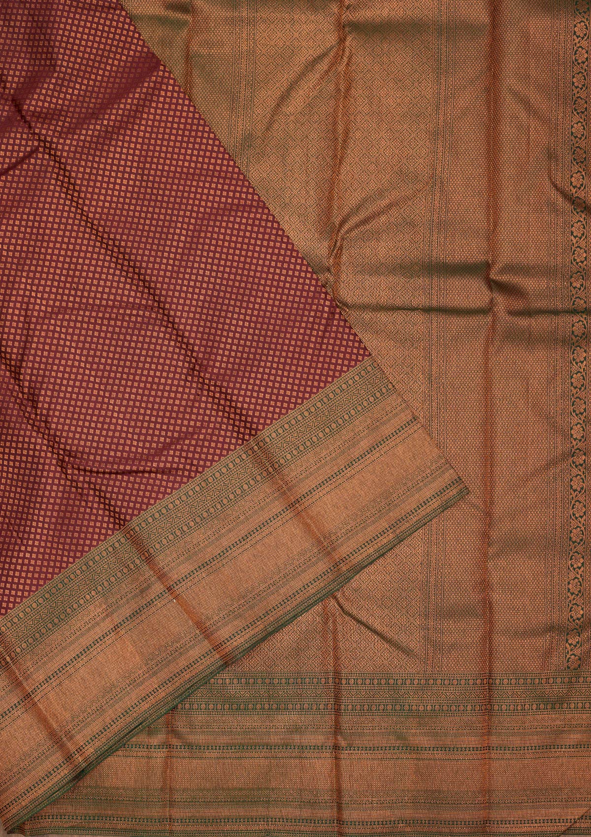 Wine Zariwork Pure Silk Saree-Koskii