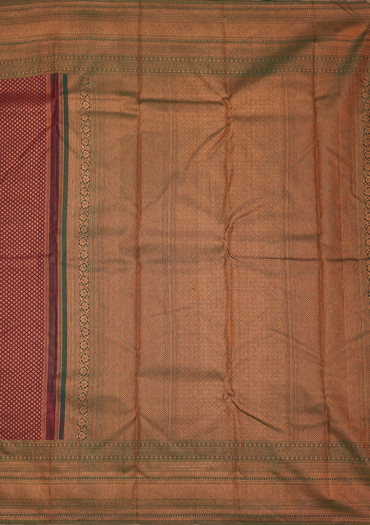 Wine Zariwork Pure Silk Saree-Koskii