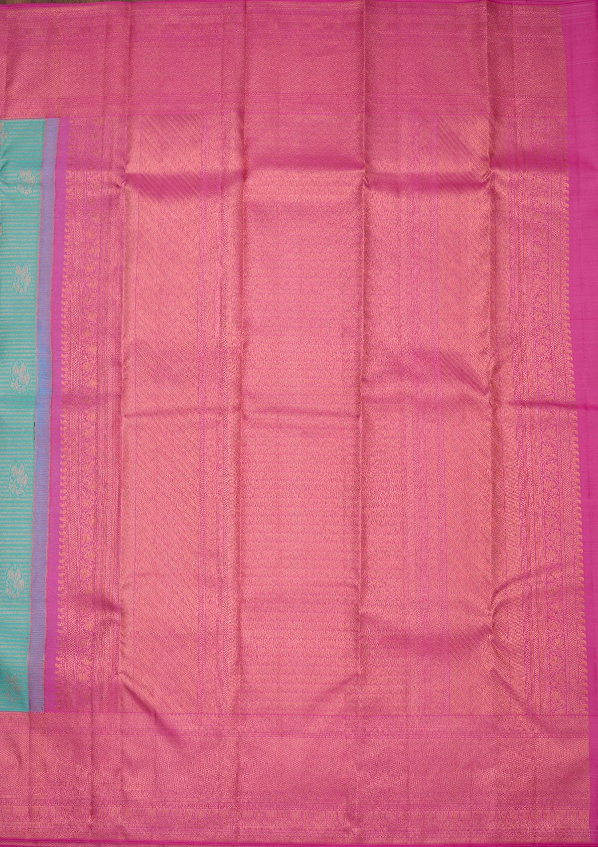 Turquoise Blue Zariwork Pure Silk Saree-Koskii
