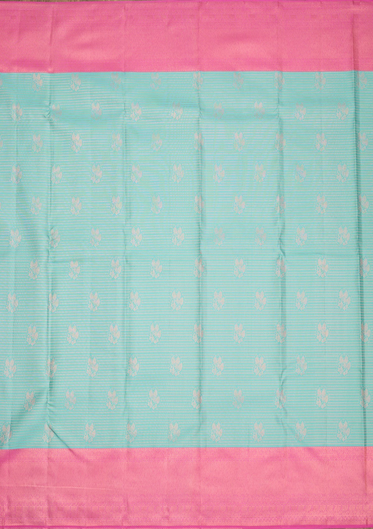Turquoise Blue Zariwork Pure Silk Saree-Koskii