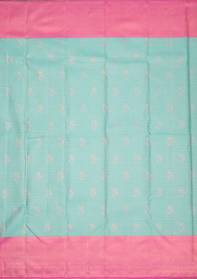 Turquoise Blue Zariwork Pure Silk Saree-Koskii