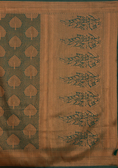 Sea Green Zariwork Art Silk Saree-Koskii