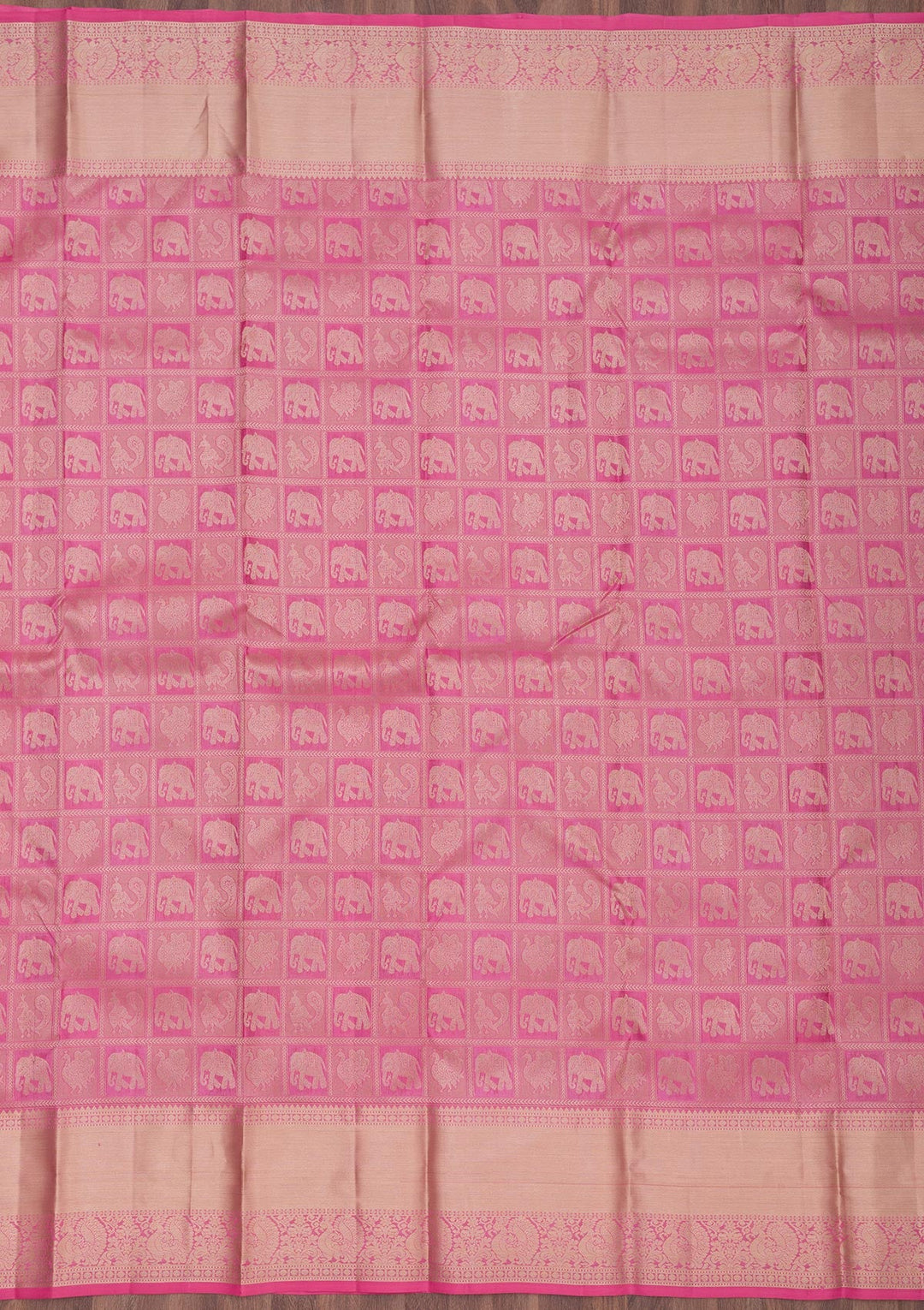 Onion Pink Zariwork Pure Silk Saree-Koskii