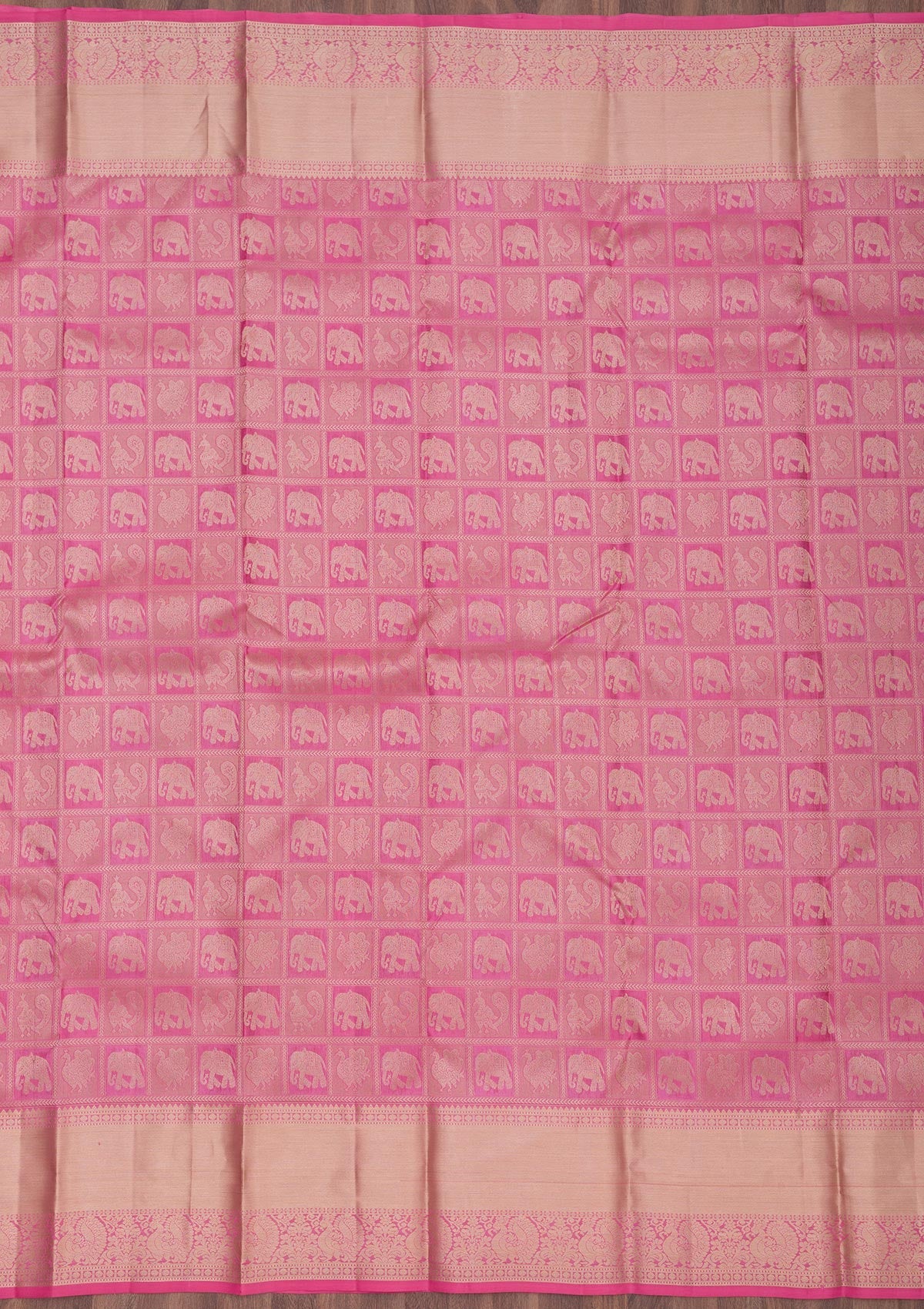 Onion Pink Zariwork Pure Silk Saree-Koskii